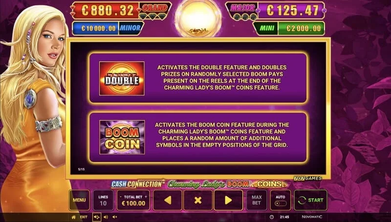 Cash Connection - Charming Lady's Boom Coins - vastgeplakte Boom Coin met multiplier